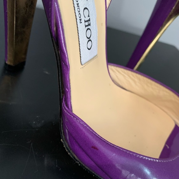 Jimmy Choo patent open toe purple sandals - Picture 4 of 8